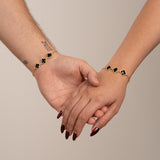 Pulseras Vc Negra en Oro laminado 18k Para Pareja