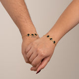 Pulseras Vc Negra en Oro laminado 18k Para Pareja