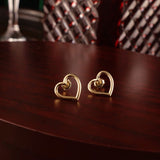 Aretes Corazón en Oro laminado 18k Para Dama
