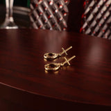 Candongas Cruz en Oro laminado 18k Para Caballero