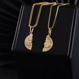 Conjunto Cadenas Veneciana + Dijes Moneda en Oro laminado 18k Para Pareja